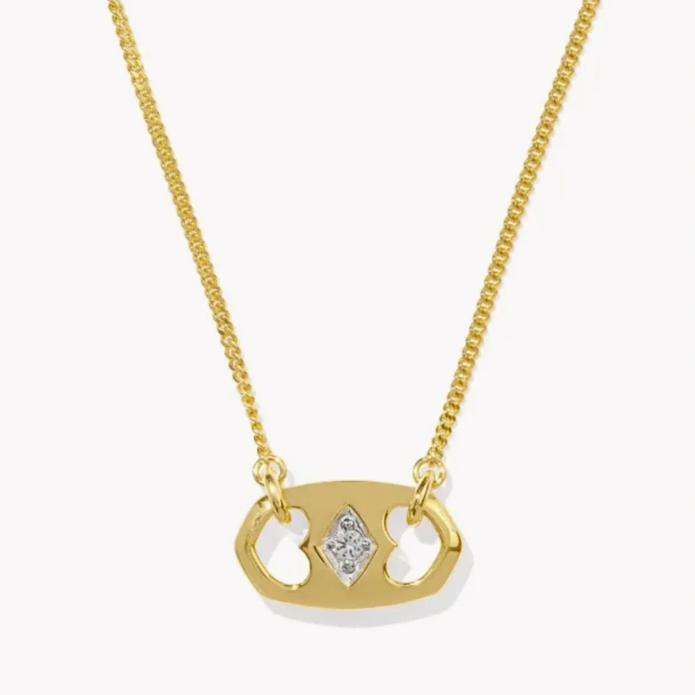 Kendra Scott Elisa Sparkle Tab Pendant Necklace. NWOT